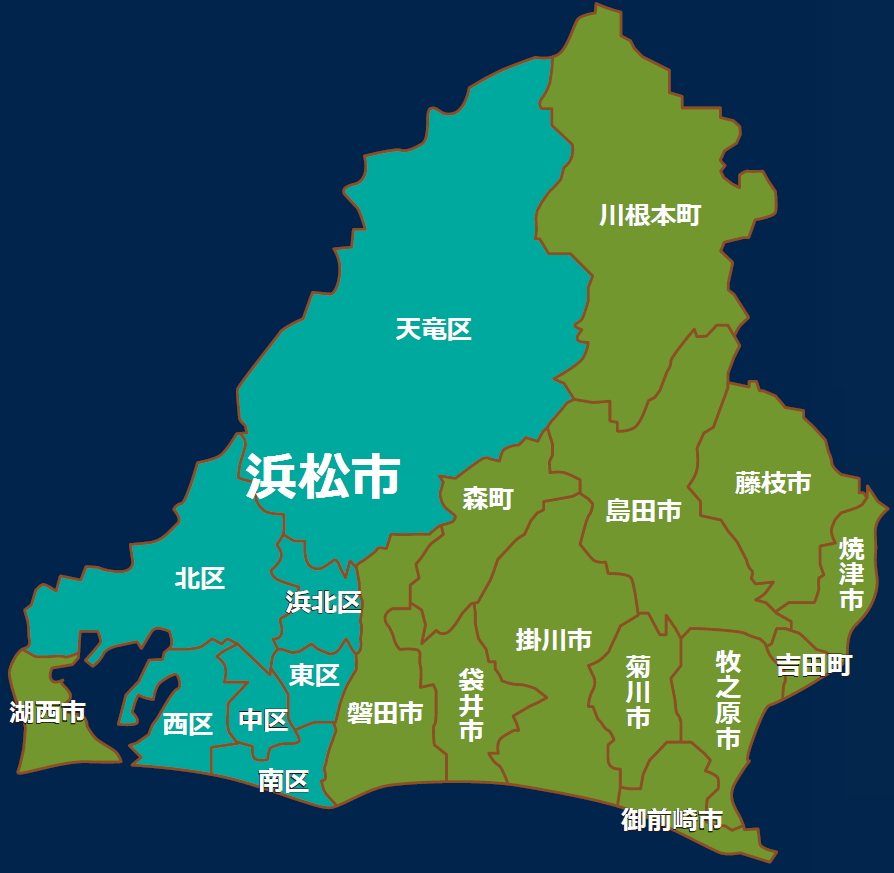 営業区域・静岡県西部地域